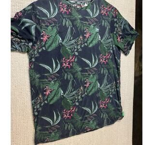 Buffalo David Bitton T-Shirt Mens XL Regular Fit Dark Tropical Everyday Outdoors